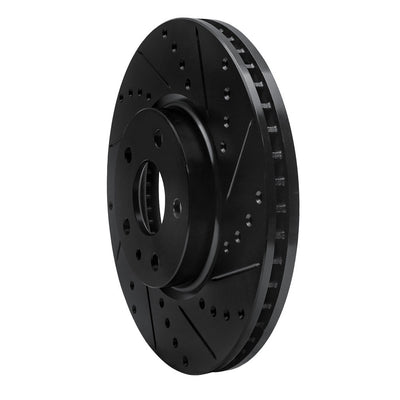 R1 13-20 Ford Fusion Front Right Drilled & Slotted Black Brake Rotor