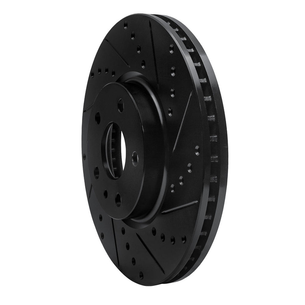 R1 13-20 Ford Fusion Front Right Drilled & Slotted Black Brake Rotor