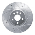R1 15-19 Jaguar E-Pace Front Right Drilled & Slotted Silver Brake Rotor