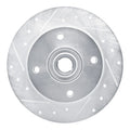 R1 1965-1974 Volkswagen Karmann Ghia Front Left Drilled & Slotted Silver Brake Rotor