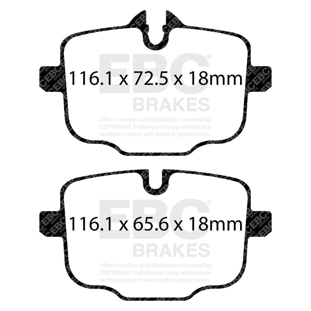 EBC Racing 2021+ BMW M3/M4 / 2023+ BMW M2 (G80/G82/G87) RP-1 Race Rear Brake Pads