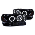 PROJECTOR HEADLIGHTS AND BUMPER LIGHTS GLOSS BLACK SMOKE LENS