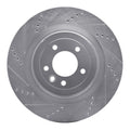 R1 Concepts Brake Rotor Drilled and Slotted Silver Fits Land Rover