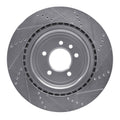 R1 Concepts Brake Rotor Drilled and Slotted Silver Fits Land Rover
