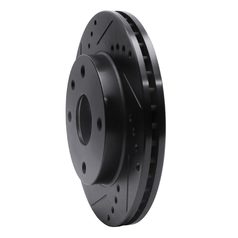 R1 04-10 Chevrolet Optra (USA/Canada) Front Left Drilled & Slotted Black Brake Rotor