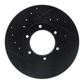 R1 87-88 Toyota Pickup Front Left Drilled & Slotted Black Brake Rotor
