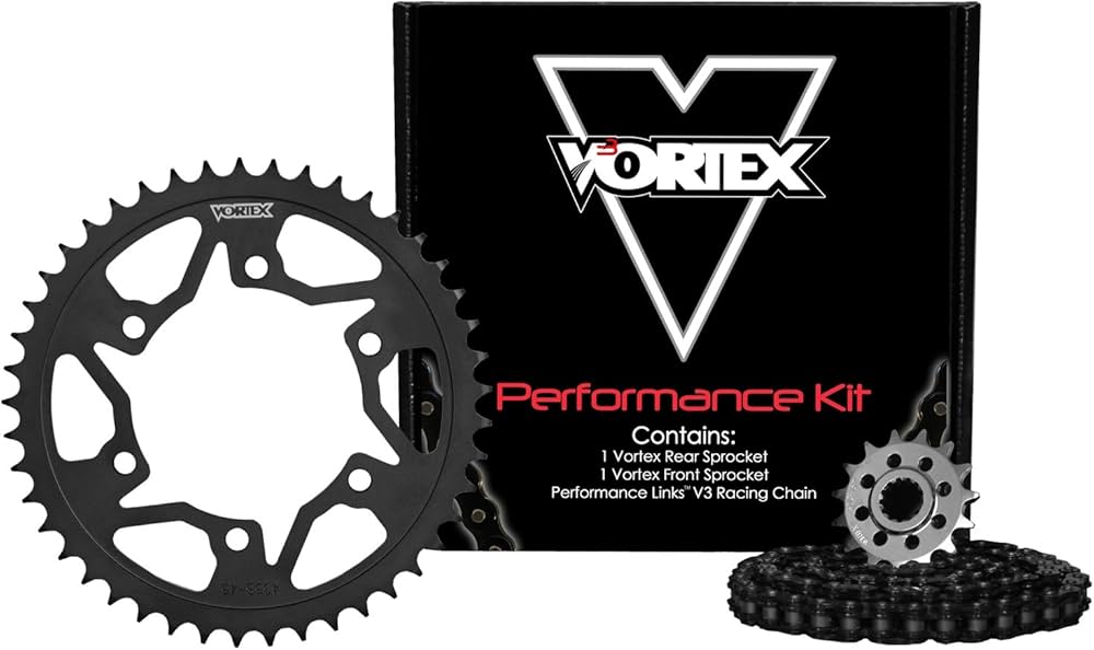Vortex Racing V3 2.0 Chain and Sprocket Kit 3504-17,249S-43,530SX3-108- Black