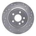 R1 Concepts Brake Rotor Drilled and Slotted Silver Fits Land Rover