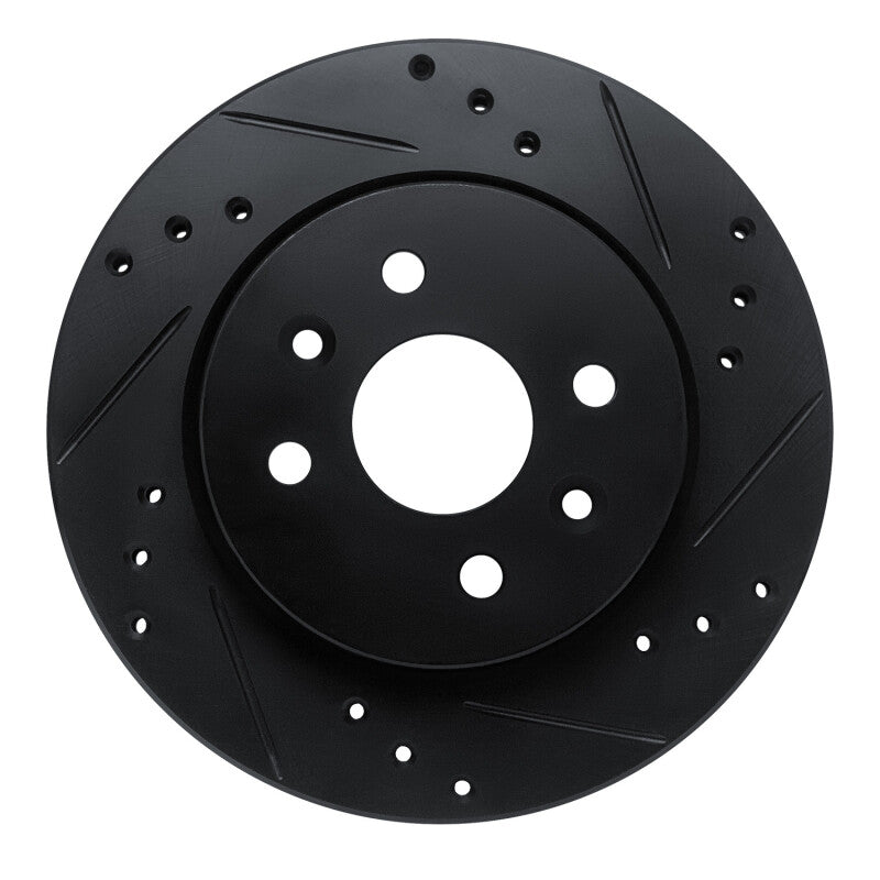 R1 01-03 Kia Spectra Front Right Drilled & Slotted Black Brake Rotor