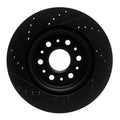 R1 17-25 Buick Enclave Rear Right Drilled & Slotted Black Brake Rotor