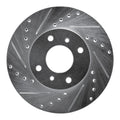 R1 93-06 Infiniti G20 Front Left Drilled & Slotted Silver Brake Rotor