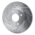 R1 93-06 Infiniti G20 Front Left Drilled & Slotted Silver Brake Rotor