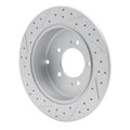 R1 07-15 Mitsubishi Lancer Rear Right Drilled & Slotted Geo-Carbon Rotor