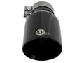 aFe MACH Force-Xp Univ 304 SS Double-Wall Clamp-On Exhaust Tip - Black - 3in Inlet - 4.5in Outlet