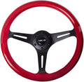 NRG Classic Wood Grain Steering Wheel (350mm) Red Pearl/Flake Paint w/Black 3-Spoke Center