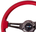 NRG Classic Wood Grain Steering Wheel (350mm) Red Pearl/Flake Paint w/Black 3-Spoke Center