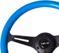 NRG Classic Wood Grain Steering Wheel (350mm) Blue Pearl/Flake Paint w/Black 3-Spoke Center
