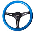 NRG Classic Wood Grain Steering Wheel (350mm) Blue Pearl/Flake Paint w/Black 3-Spoke Center