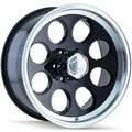 Cast Aluminum Wheels 171 BK 15x8 Machined Lip Black 5 On 127 Bolt Pattern -27 Offset ION Wheels
