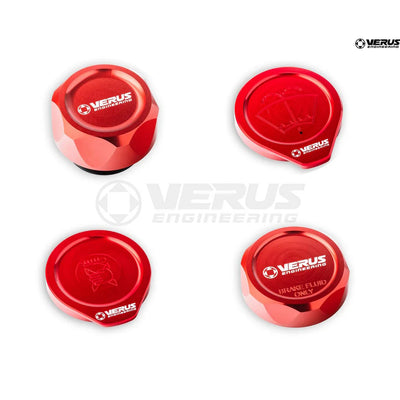 Verus Engine Bay Cap Kit FHS Oil Cap Anodized Black - FRS/BRZ/GT86