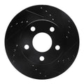 R1 1990-1997 Buick LeSabre Front Right Drilled & Slotted Black Brake Rotor