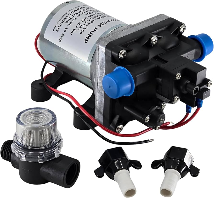 REVOLUTION 12 VDC FRESH WATER PUMP 12 VDC 3 GPM 55 PSI 1/2IN NPSMMALE PORTS BYPASS