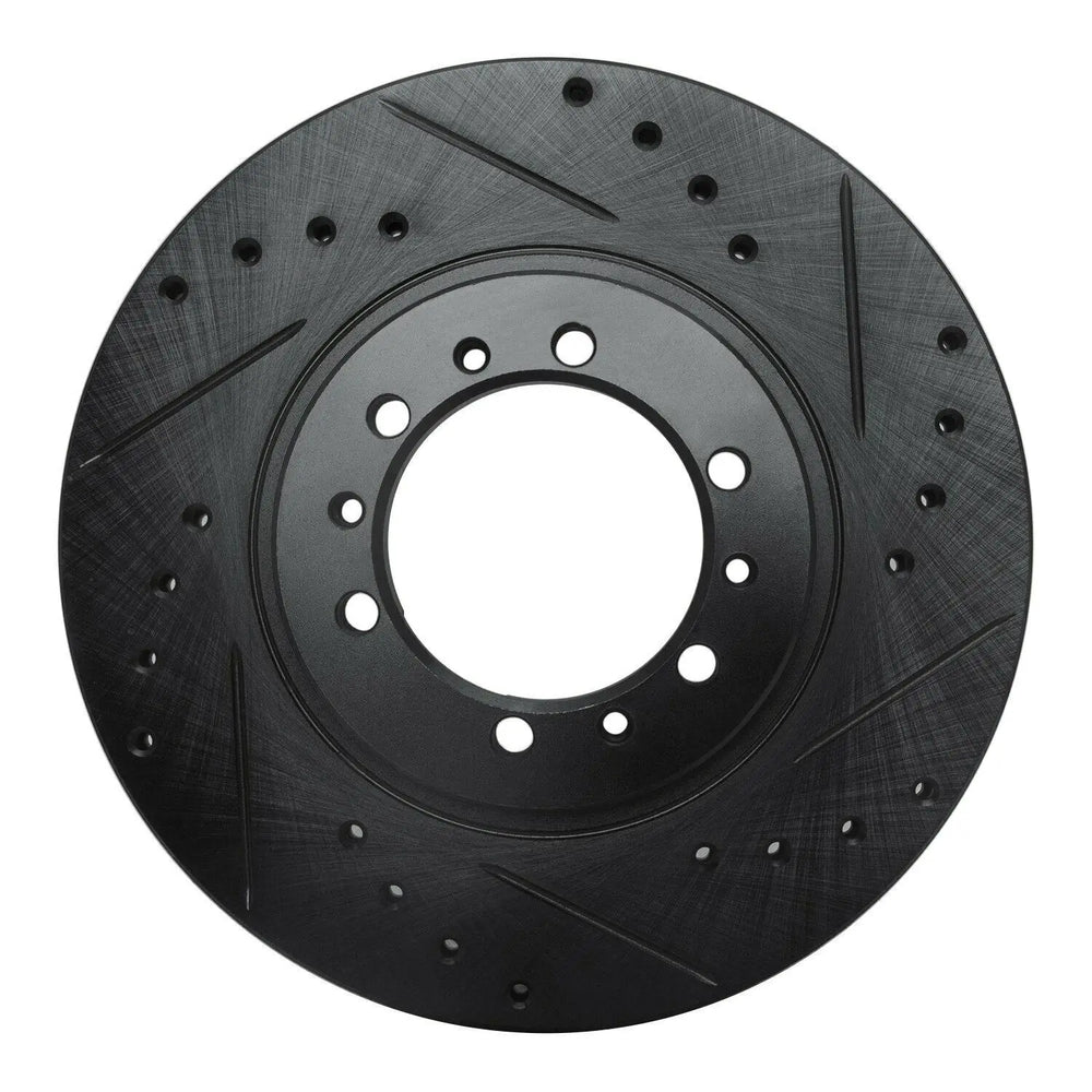 R1 90-04 Mitsubishi Montero Sport (USA/Canada) Front Right Drilled & Slotted Black Brake Rotor