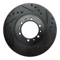 R1 90-04 Mitsubishi Montero Sport (USA/Canada) Front Right Drilled & Slotted Black Brake Rotor