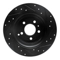 R1 96-04 Volvo S70 Rear Left Drilled & Slotted Black Brake Rotor