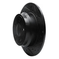 R1 96-04 Volvo C70 Rear Right Drilled & Slotted Black Brake Rotor