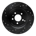 R1 96-04 Volvo C70 Rear Right Drilled & Slotted Black Brake Rotor