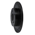 R1 1984-1988 Nissan 200SX Rear Right Drilled & Slotted Black Brake Rotor