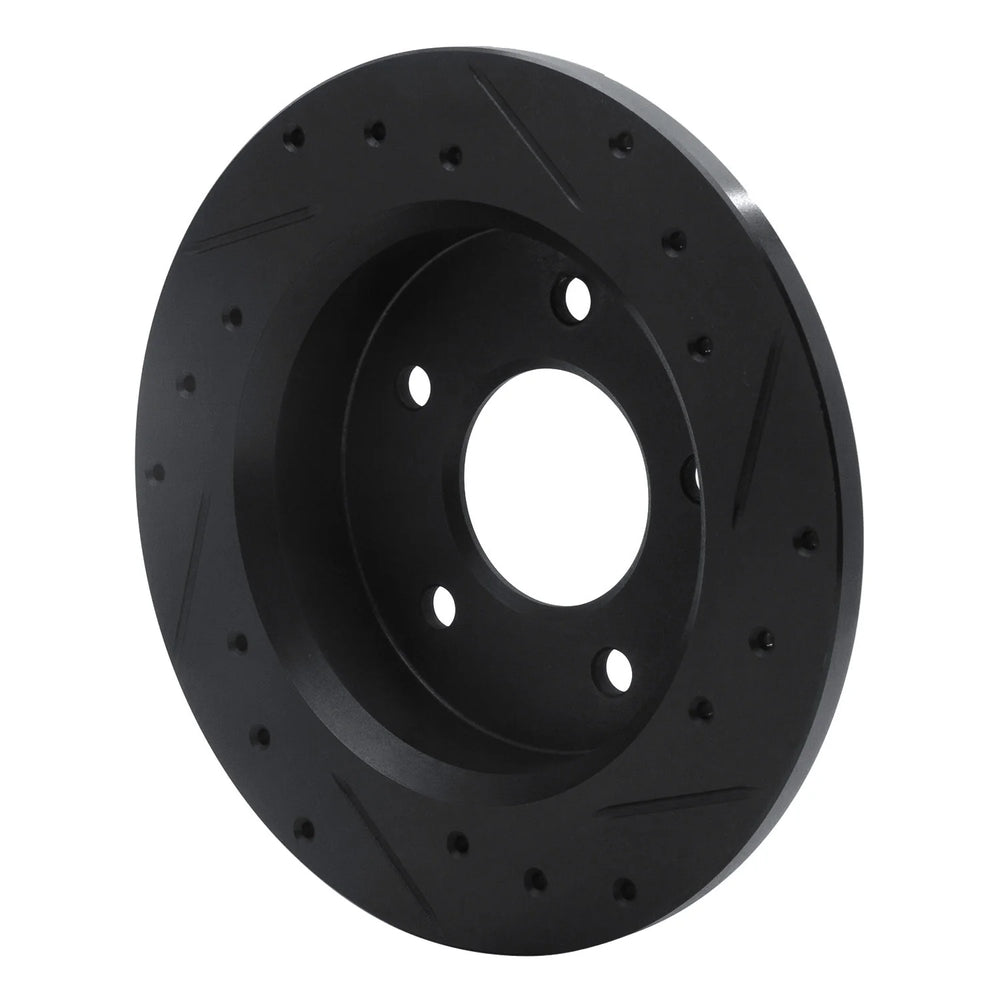 R1 84-88 Pontiac 6000 Rear Left Drilled & Slotted Black Brake Rotor