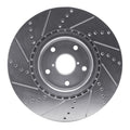 R1 Concepts Brake Rotor Drilled and Slotted Silver Fits Subaru Impreza