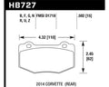 Hawk 2014 Chevrolet Corvette HPS Rear Brake Pads