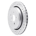 DFC 89-95 Chrysler Daytona Rear Left Drilled & Slotted Silver Brake Rotor