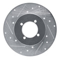 R1 77-80 Nissan 810 Front Left Drilled & Slotted Silver Brake Rotor