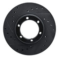 R1 81-87 Dodge D50 Front Left Drilled & Slotted Black Brake Rotor