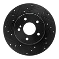 R1 98-03 Mercedes-Benz E320 Rear Left Drilled & Slotted Black Brake Rotor