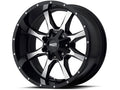 MO970 16x8 8x165.10 GLOSS BLACK W/MACHINED FACE (0 mm)