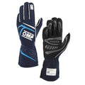 OMP FIRST GLOVES FIA 8856-2018 MY2025 NAVY BLUE / CYAN SZ XS