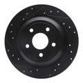 R1 16-25 Ford Escape Rear Left Drilled & Slotted Black Brake Rotor
