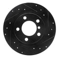 R1 2013-2016 Mini Cooper Countryman Rear Right Drilled & Slotted Black Brake Rotor