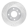 DFC 90-92 Infiniti M30 Front Left Drilled & Slotted Silver Brake Rotor