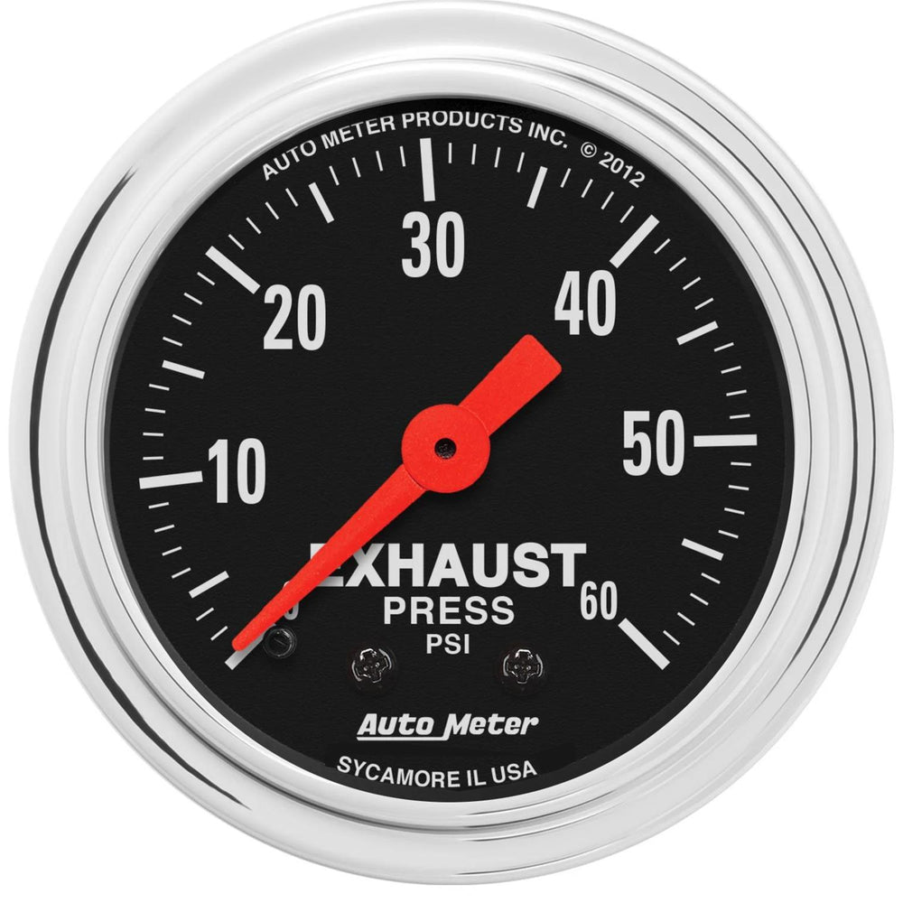 AutoMeter Gauge Exhaust Pressure 2-1/16in. 60 PSI Mechanical Traditional Chrome