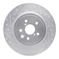 R1 Concepts Brake Rotor Drilled and Slotted Silver Fits Lexus GS
