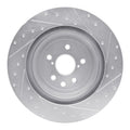 R1 Concepts Brake Rotor Drilled and Slotted Silver Fits Lexus GS