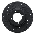 R1 61-76 Triumph TR4 Front Left Drilled & Slotted Black Brake Rotor