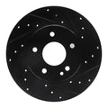 R1 97-98 Mercedes-Benz C230 Front Right Drilled & Slotted Black Brake Rotor