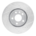 R1 Concepts Brake Rotor Drilled and Slotted Silver Fits Audi A6
